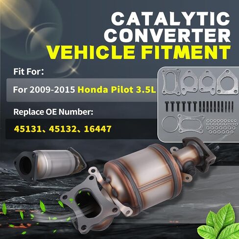 Catalytic Converter Set for 2009-2015 Honda Pilot 3.5L V6, EPA Compliant Replacement 16447 45131 45132 in Kuwait