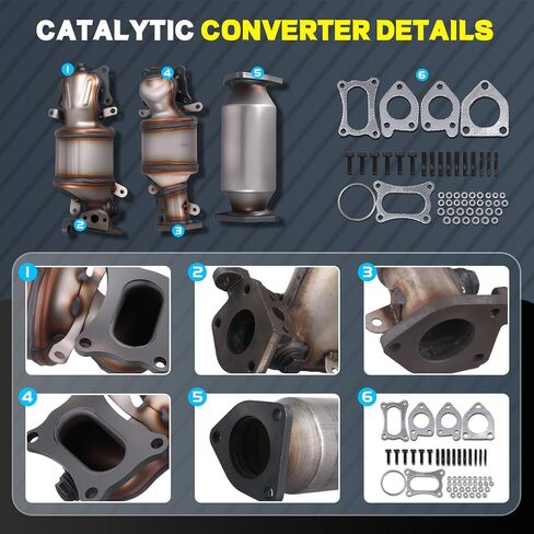 Catalytic Converter Set for 2009-2015 Honda Pilot 3.5L V6, EPA Compliant Replacement 16447 45131 45132 in Kuwait