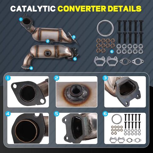 Catalytic Converters 16779 16780 for 2011-2014 Chrysler 200/Avenger/Ram C/V 3.6L, 2011-2016 Town & Country/Grand Caravan, EPA Compliant Replacement in Kuwait