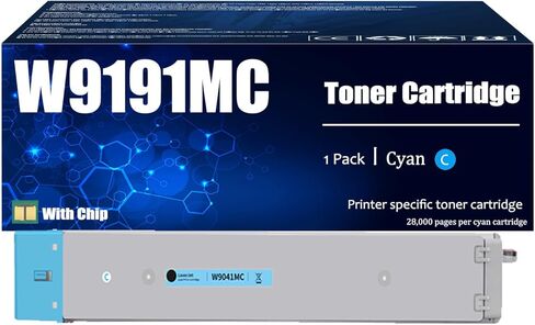 استبدال خراطيش الحبر HP W9190MC W9191MC W9192MC W9193MC تعمل مع مجموعة طابعات HP Color Laserjet E77825dn E77825z E77830dn E77830z in Saudi Arabia