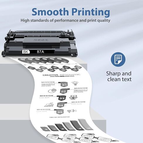 خراطيش حبر أسود 87A عبوتان متوافقة مع خراطيش الحبر HP 87A CF287A 87X CF287X المتوافقة مع HP Laser Jet Enterprise M506 M506dn M506n M506x Pro M527 M527dn M527z MFP M501 M501n M501dn in Kuwait