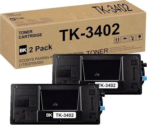 TK-3402 TK3402 Toner Cartridge Compatible for Kyocera TK-3402 TK3402K 1T0C0Y0US0 for ECOSYS PA4500x MA4500ix MA4500ifx Printer Black 2 Pack 12,500 Pages in Kuwait