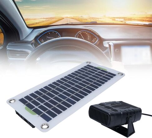 CCYLEZ Solar Heater for Car RV, 30W 12V Portable Solar Powered Heater Fan Kit with Battery Box for Van Shed, Pet House Dog Door Winter Warming & Defrosting in Saudi Arabia