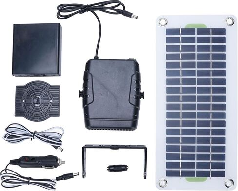 CCYLEZ Solar Heater for Car RV, 30W 12V Portable Solar Powered Heater Fan Kit with Battery Box for Van Shed, Pet House Dog Door Winter Warming & Defrosting in Saudi Arabia