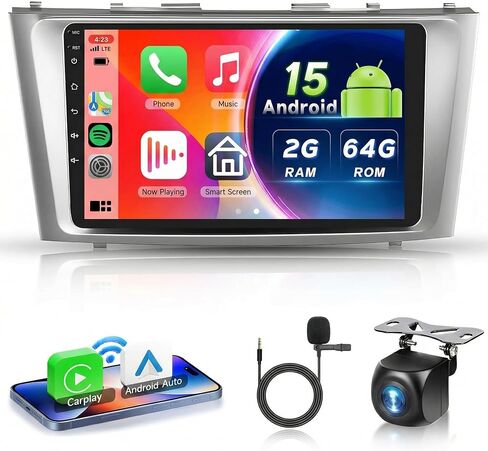 Wireless Carplay Radio for Toyota Camry 2006-2011, Android 13 Car Stereo, 9 Inch Touch Screen with Android auto GPS/WiFi/Bluetooth/SWC/Backup Camera in Kuwait