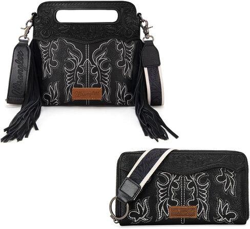 Wrangler Western Fringe Top Handle Crossbody Bag with Wallet for Women in Saudi Arabia