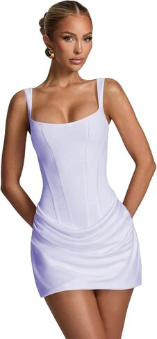 مشد برقبة مربعة وخصر منسدل، فساتين قصيرة لحفلات العودة للوطن للمراهقين من الساتان بطيات حورية البحر، فساتين رسمية للسهرات والحفلات الراقصة in Kuwait