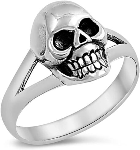 CloseoutWarehouse 925 Sterling Silver Solitaire Skull Ring in Kuwait
