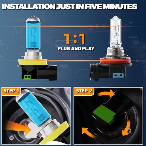 Headlight Bulbs License Plate Lights Fit For Mazda CX-5 2013-2017, 9005 High Beam + H11 Low Beam + H11 Fog Lights Halogen Bulb + License Plate Lights, Pack of 8 in Saudi Arabia