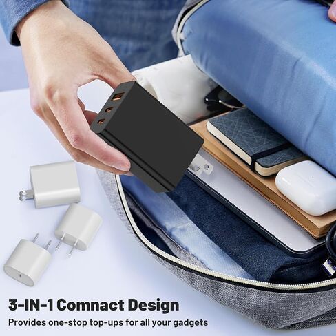 شاحن 30 وات iPhone 15 وسلك كابل USB C إلى C بطول 10 أقدام، كتلة شحن سريعة من النوع C لأجهزة Apple iPhone 15 Plus/15 Pro Max، iPad Pro 12.9/11 بوصة/Air/Mini/6 Gen، iPad Wall Plug Cube Brick، Samsung المجرة in Kuwait