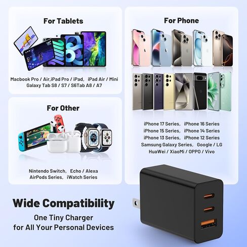 شاحن 30 وات iPhone 15 وسلك كابل USB C إلى C بطول 10 أقدام، كتلة شحن سريعة من النوع C لأجهزة Apple iPhone 15 Plus/15 Pro Max، iPad Pro 12.9/11 بوصة/Air/Mini/6 Gen، iPad Wall Plug Cube Brick، Samsung المجرة in Kuwait