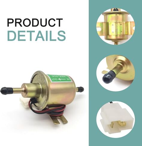 Eratus Fuel Pump, 12V 3-5 PSI Heavy Duty Plunger Type Fuel Supply Power Fuel Pump, Low Pressure Fuel Transfer Pump Modification Accessories, Universal for MT/Manual Transmission (Gold) in Kuwait