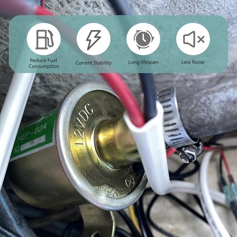 Eratus Fuel Pump, 12V 3-5 PSI Heavy Duty Plunger Type Fuel Supply Power Fuel Pump, Low Pressure Fuel Transfer Pump Modification Accessories, Universal for MT/Manual Transmission (Gold) in Kuwait