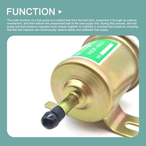 Eratus Fuel Pump, 12V 3-5 PSI Heavy Duty Plunger Type Fuel Supply Power Fuel Pump, Low Pressure Fuel Transfer Pump Modification Accessories, Universal for MT/Manual Transmission (Gold) in Kuwait
