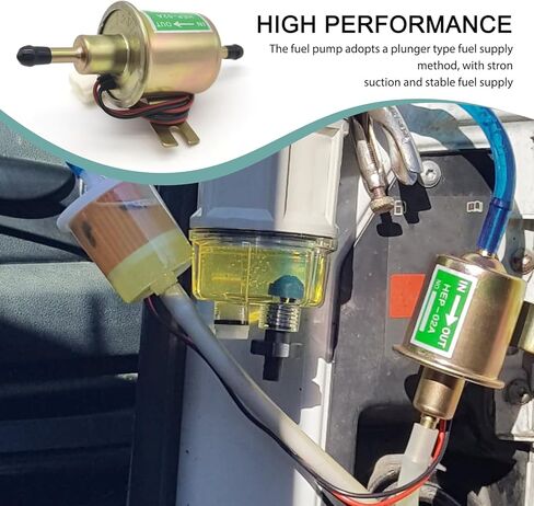 Eratus Fuel Pump, 12V 3-5 PSI Heavy Duty Plunger Type Fuel Supply Power Fuel Pump, Low Pressure Fuel Transfer Pump Modification Accessories, Universal for MT/Manual Transmission (Gold) in Kuwait