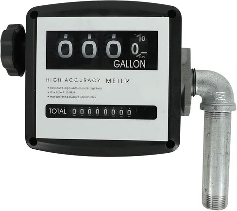 SUPERFASTRACING 1" Mechanical Fuel Flow Meter 7-20 GPM 4-Digital Batch Display for All Fuel Transfer Pumps, 50 PSI in Kuwait