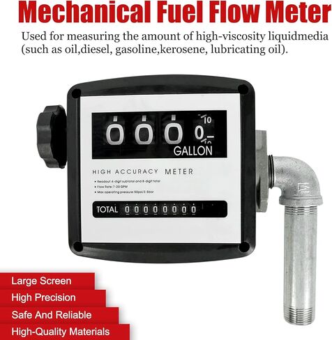 SUPERFASTRACING 1" Mechanical Fuel Flow Meter 7-20 GPM 4-Digital Batch Display for All Fuel Transfer Pumps, 50 PSI in Kuwait