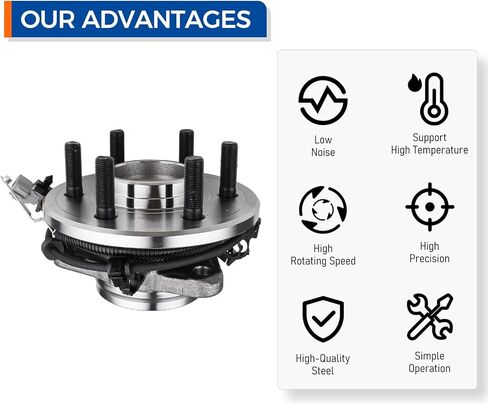 PAROD 515008 515009 4WD Front Wheel Bearing & Hub Assembly Compatible with 1997-2004 Dodge Dakota, 1998-2003 Durango [w/ 4-Wheel ABS] in Saudi Arabia
