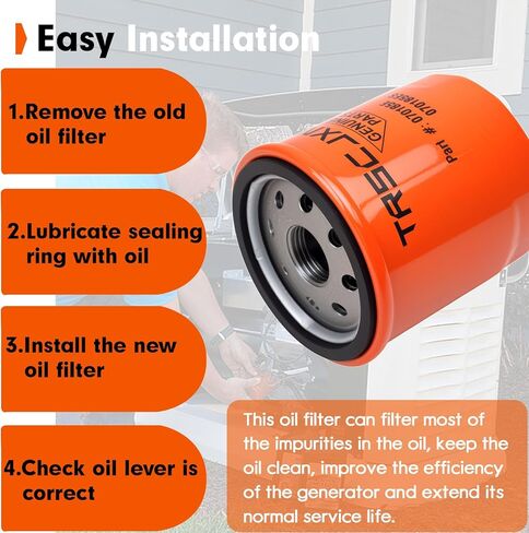 070185ES Oil Filter Compatible with Generac Guardian 8-24kw Series Air-Cooled Home Standby Generators & Portable Outdoor Generators Replace 070185E 70185 070185B(3 Pack) in Kuwait