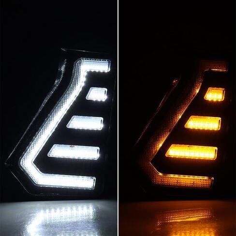 amopacorp Bumper LED Fog Light Trim Bezel Assemblies for 2024 2025 2026 Toyota Tacoma SR SR5 TRD Sport Limited Trailhunter Left Right Sequential White DRL Daytime Running Lamp Amber Turn Signal Cover in Kuwait