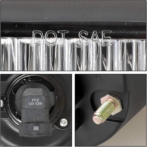 ROXX Fog Lights Fit for Jeep Grand Cherokee 1999 2001 2002 2003, 2 PCS Bumper Driving Light with OE Style Bulb H12 12V53W Driver and Passenger Side Clear Lens in Kuwait