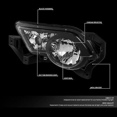 DNA MOTORING FL-ZTL-321-CH Fog Light Driver & Passenger Side Enhance visibility [Compatible with 2002-2006 Chevy Avalanche 1500 2500] in Saudi Arabia