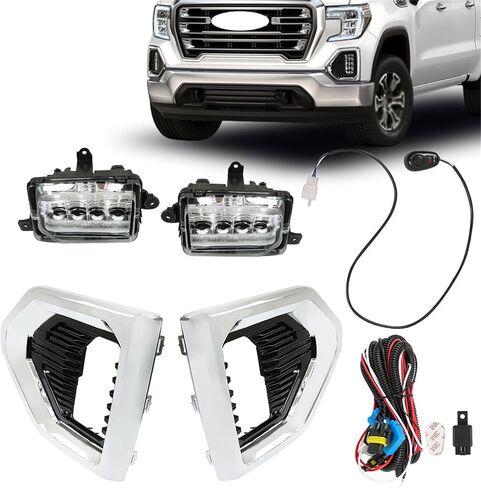 Pair of Driving Fog Lamps Assembly Replacement for Sierra 1500 AT4 Denali SLT 2019 2020 2021 Fog Lights Right Left Side Replacement for GM2592331 GM2593331 in Kuwait