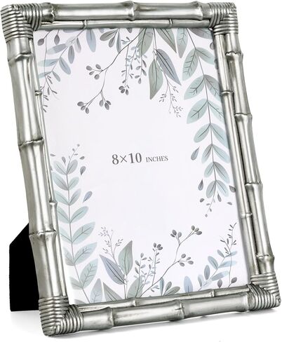 إطار صورة من الخيزران مقاس 5 × 7، إطار صورة من الراتنج مع إطار ديكور ريفي من الزجاج المقسى لعرض الطاولة أو خيار عرض الحائط، مثالي لغرفة المعيشة والممر وديكور المنزل بجانب السرير، ذهبي in Kuwait