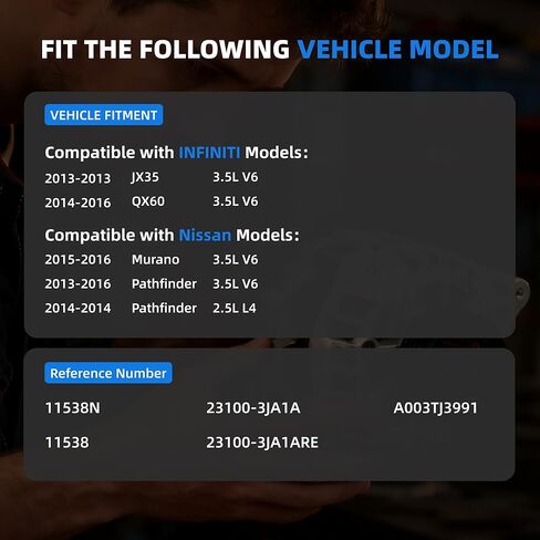 23100-3JA1A Alternator Compatible With Nissan Murano Pathfinder, Infiniti JX35 Infiniti QX60, Automotive Replacement Alternators 12V 150A Replace# 11538N, 11538, 23100-3JA1ARE, A003TJ3991 in Kuwait