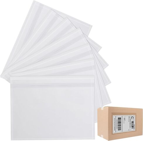 L LIKED 100 PCS Clear 7.5'' x 5.5'' Packing List Envelopes, Adhesive Shipping Label Pouches/Sleeves in Saudi Arabia