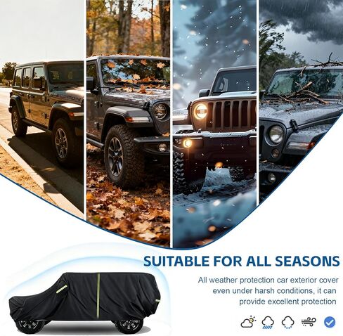 غطاء كابينة مخصص 420D متوافق مع Gladiator JT 2020-2025 2026، نصف يغطي جميع الأحوال الجوية من الشمس والمطر والثلج، مقاوم للأشعة فوق البنفسجية، غطاء سيارة خارجي مقاوم للرياح مع سحاب باب السائق in Kuwait
