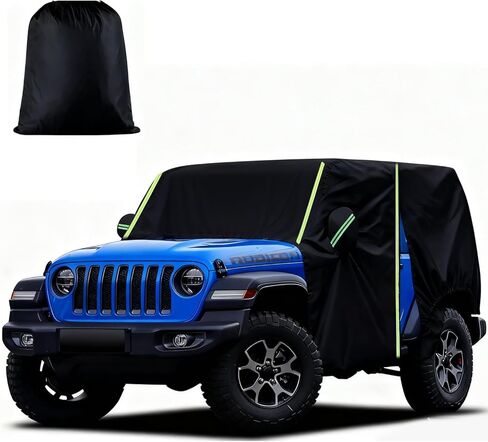 غطاء كابينة مخصص 420D متوافق مع Gladiator JT 2020-2025 2026، نصف يغطي جميع الأحوال الجوية من الشمس والمطر والثلج، مقاوم للأشعة فوق البنفسجية، غطاء سيارة خارجي مقاوم للرياح مع سحاب باب السائق in Kuwait