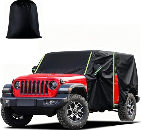 غطاء كابينة مخصص 420D متوافق مع Gladiator JT 2020-2025 2026، نصف يغطي جميع الأحوال الجوية من الشمس والمطر والثلج، مقاوم للأشعة فوق البنفسجية، غطاء سيارة خارجي مقاوم للرياح مع سحاب باب السائق in Kuwait