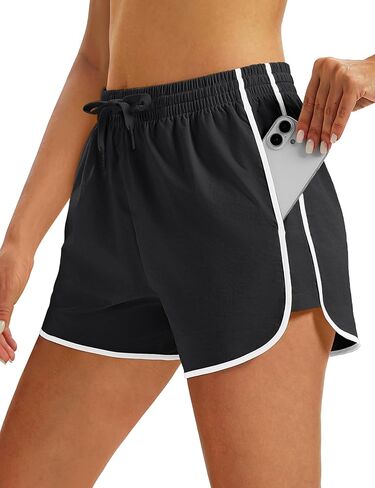 MAGOCOMSEN Women's Running Athletic Shorts with Pockets 3.5" Quick Dry Lightweight Workout Gym Shorts Sport Casual in Saudi Arabia