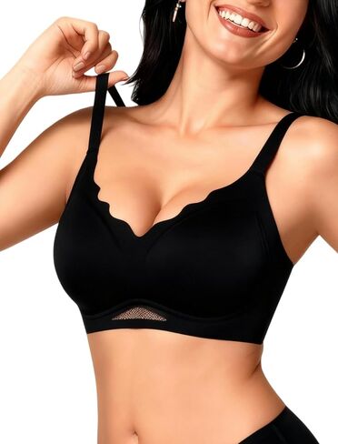 Women's Wireless Bra - Seamless Ultra Soft for Yoga,Lightly Padded, Sleep & Lounge Comfort for Everyday Wear in Saudi Arabia