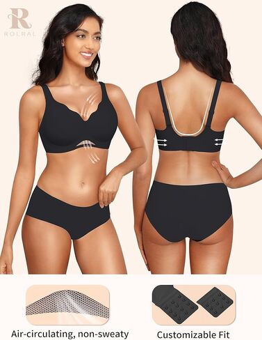 Women's Wireless Bra - Seamless Ultra Soft for Yoga,Lightly Padded, Sleep & Lounge Comfort for Everyday Wear in Saudi Arabia