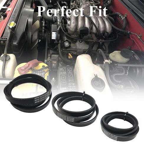 4PK870 4PK1050 4PK1070 Drive Belt Kit Fits for Toyota Tacoma 1995-2004, 4Runner 1996-2002, Tundra 2000-2004, T-100 1995-1998 V6 3.4 Engine Alternator/Air Conditioner/Power Steering Serpentine Belt Set in Saudi Arabia