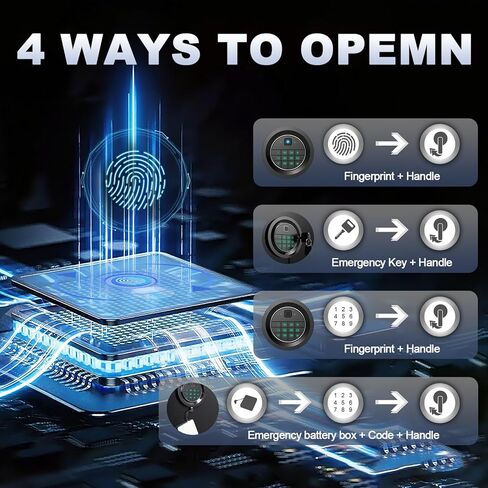 Marcree Large Rifle Safe with Biometric Fingerprint - Gun Safe for 8-10 Rifles & Pistols for Home, Quick Access, Anti-Theft Alarm, Removable Shelf, No Assembly (11.8"D x 13.8"W x 57.2"H) in Kuwait