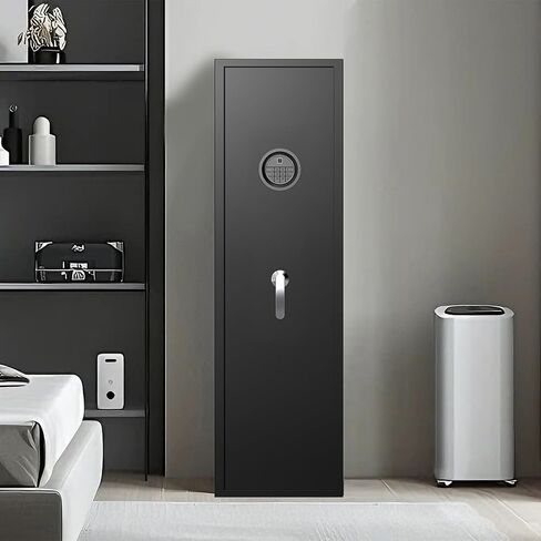 Marcree Large Rifle Safe with Biometric Fingerprint - Gun Safe for 8-10 Rifles & Pistols for Home, Quick Access, Anti-Theft Alarm, Removable Shelf, No Assembly (11.8"D x 13.8"W x 57.2"H) in Kuwait