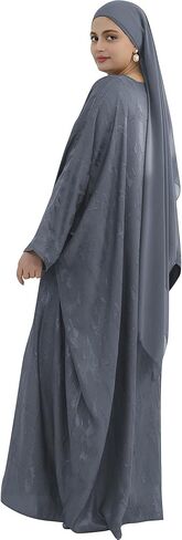 ملابس العيد الأنيقة للنساء المسلمات اللامعة بأكمام جناح الخفاش عباية رمضان فستان الصلاة مع حزام in Kuwait