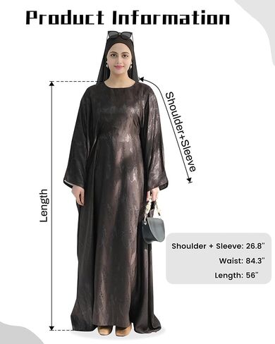 Elegant Eid Clothes Women Muslim Glossy Batwing Sleeve Abaya Ramadan Prayer Dress with Belt in Saudi Arabia
