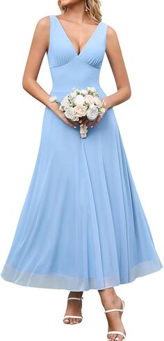 EYNMIN Summer Wedding Guest Dress V Neck Flowy A Line Mesh Elegant Maxi Long Formal Cocktail Dresses for Women 2026 Spring in Saudi Arabia