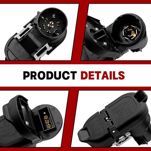 7 دبابيس مستديرة + 4 دبابيس مسطحة لسحب الفرامل للمقطورة، متوافقة مع Fd F-250 /F-350 Super Duty 2009-2016، E-150 /E-250 2009-2019، استبدل OE #9U5Z-14489-MAA in Saudi Arabia