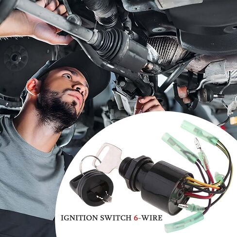 Boat Ignition Switch, OEM# 87-17009A5 Marine lgnition Switches Replacement with 2 Keys 6 Wire, Mariner Outboard Motors Control Accessories, Compatible with 40hp 45hp 50hp in Kuwait