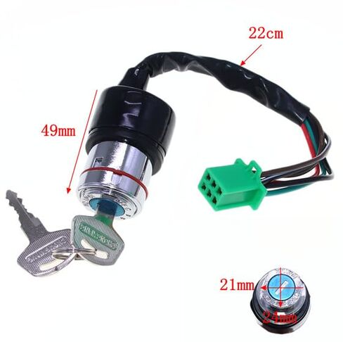 Ignition Key Switch Lock Replacement Assembly Switch Ignition Key Set for 6 Pins 6-Wires ATV Ignition Switch+Key Set for Suzuki GN 125 Scooter in Kuwait
