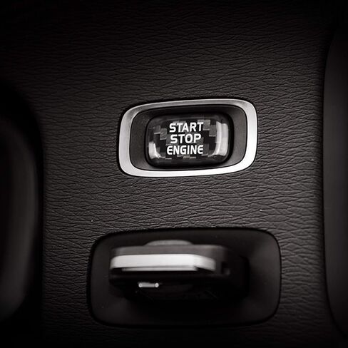 Black Ignition Starter Switch Sticker for Volvo S60 S60L S80L V40 V60 XC60 Start Stop Engine Button Cover Genuine Carbon Fiber Material in Kuwait