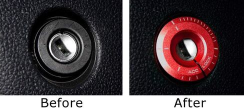iJDMTOY Red Aluminum Engine Ignition Keyhole Decoration Ring Cap Cover, Compatible with Volkswagen Golf GTI Jetta; Compatible with Audi A3 A4 TT Blade Key Trims in Saudi Arabia