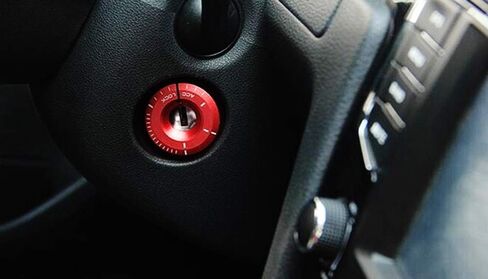 iJDMTOY Red Aluminum Engine Ignition Keyhole Decoration Ring Cap Cover, Compatible with Volkswagen Golf GTI Jetta; Compatible with Audi A3 A4 TT Blade Key Trims in Saudi Arabia