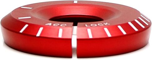 iJDMTOY Red Aluminum Engine Ignition Keyhole Decoration Ring Cap Cover, Compatible with Volkswagen Golf GTI Jetta; Compatible with Audi A3 A4 TT Blade Key Trims in Saudi Arabia