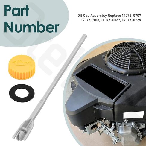 8.86 Inch 14075-0707 Oil Cap Assembly Compatible with Kaw-asaki FR, FS, FT and FX Series, Replaces 14075-7013 14075-0037 14075-0725 in Kuwait